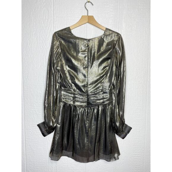 RAMY BROOK Elise Silk Metallic Twist Front Dress US 4 NWT $495 - Picture 11 of 13